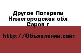 Другое Потеряли. Нижегородская обл.,Саров г.